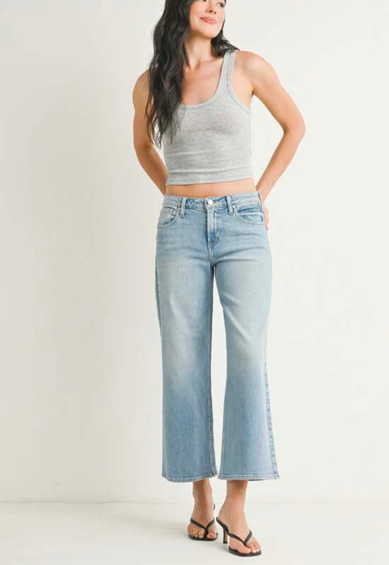 Just Black - Mid Rise Wide Leg Light Denim