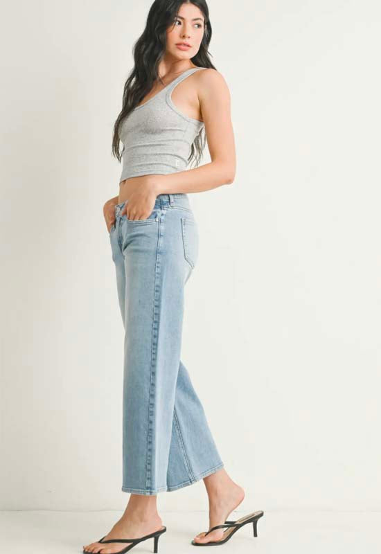 Just Black - Mid Rise Wide Leg Light Denim