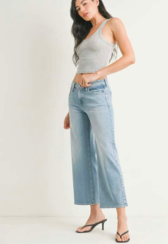 Just Black - Mid Rise Wide Leg Light Denim