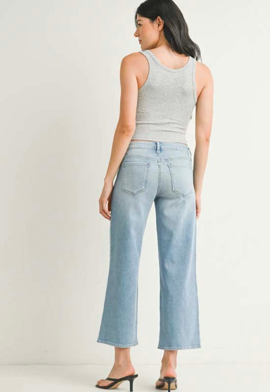 Just Black - Mid Rise Wide Leg Light Denim