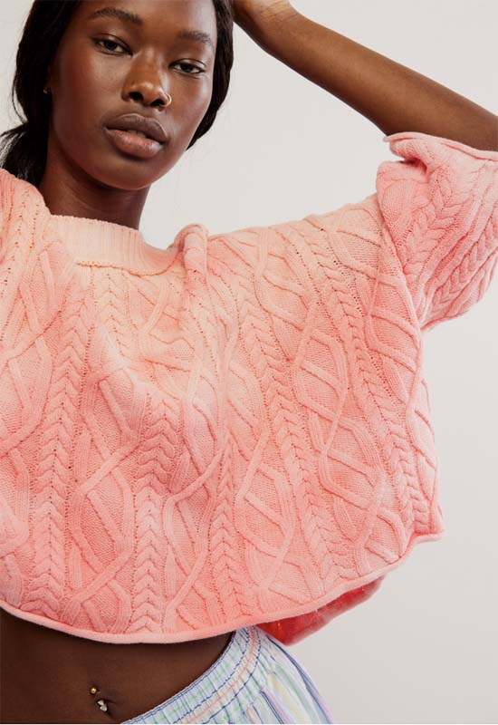 Free People - Washed Ashore Sweater Pink