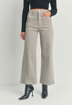 Just Black - Patch Pocket Jean Wide Leg Moonstone