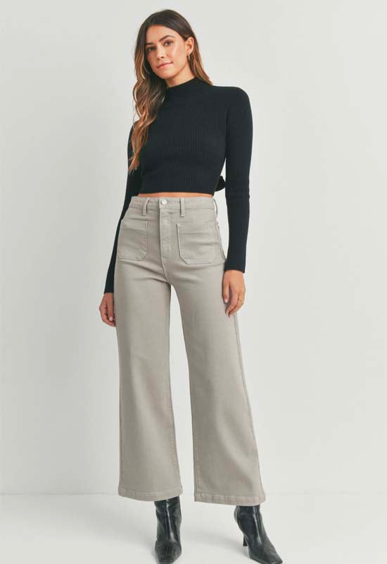 Just Black - Patch Pocket Jean Wide Leg Moonstone