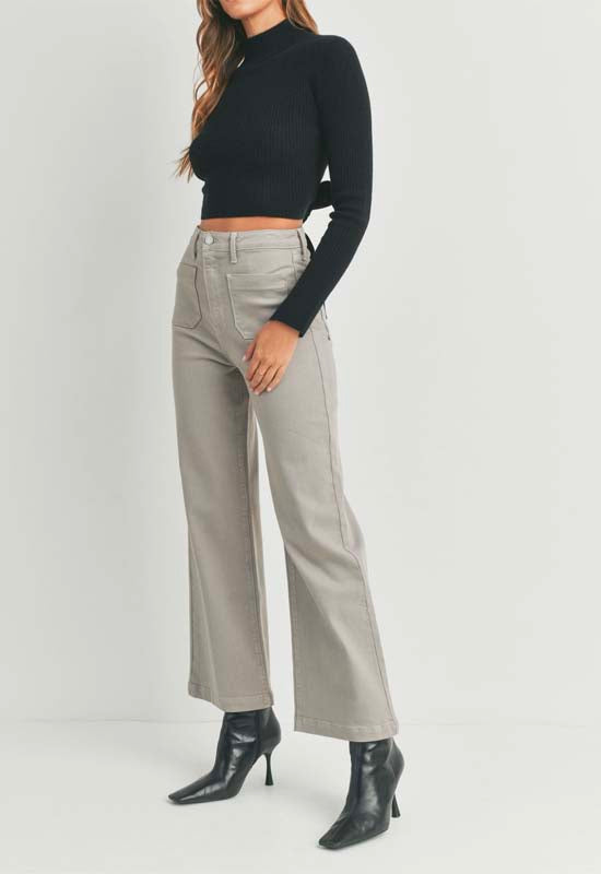 Just Black - Patch Pocket Jean Wide Leg Moonstone