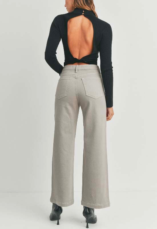 Just Black - Patch Pocket Jean Wide Leg Moonstone