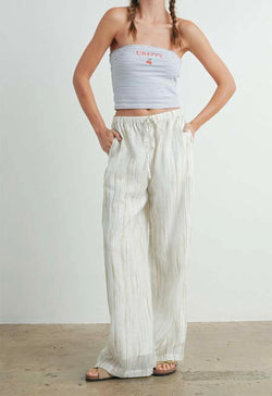 Wide Leg Pant - Ivory Taupe