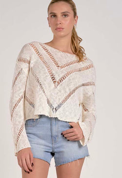 Elan - Scoop Neck Sweater White