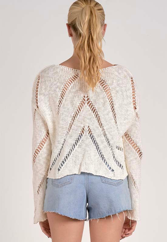 Elan - Scoop Neck Sweater White