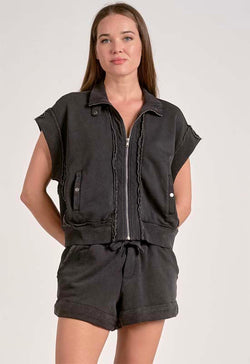 Elan - Zipper Vest Black