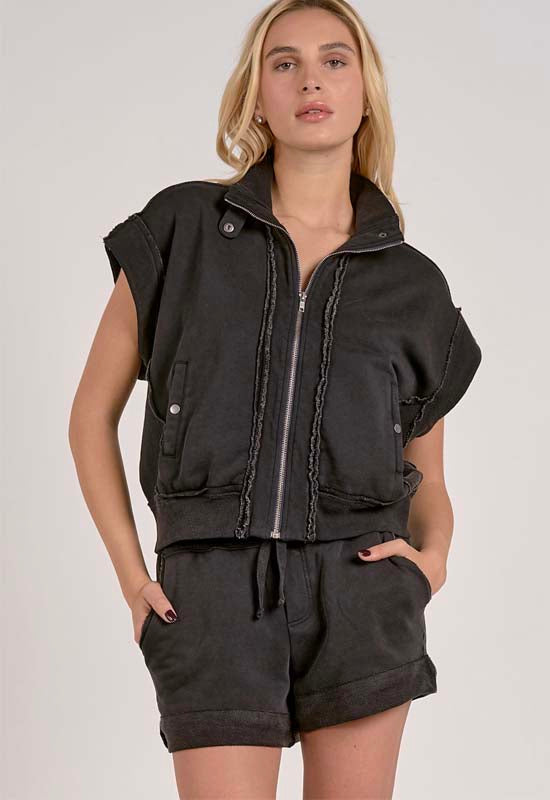 Elan - Zipper Vest Black