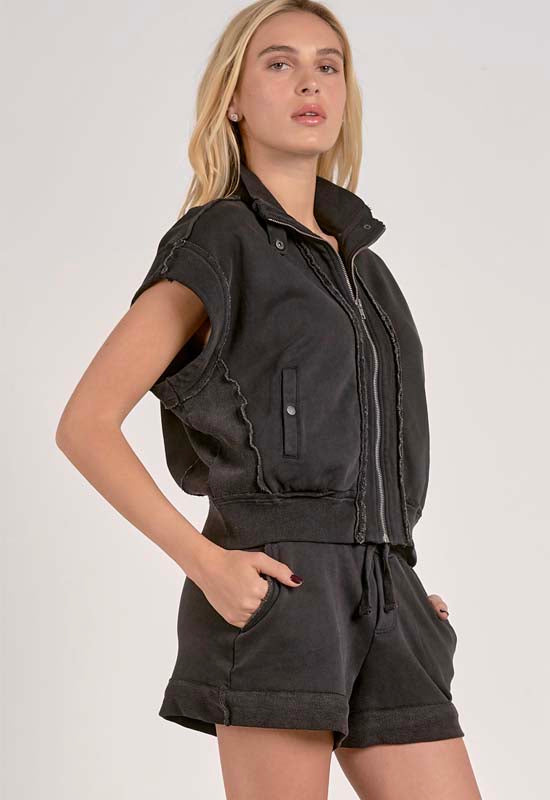 Elan - Zipper Vest Black