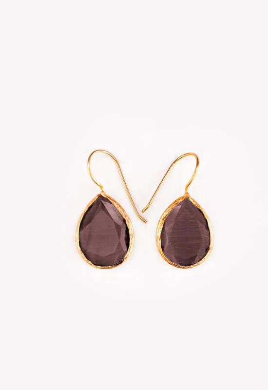 Aydin 18K Gold Plated Earrings Plum