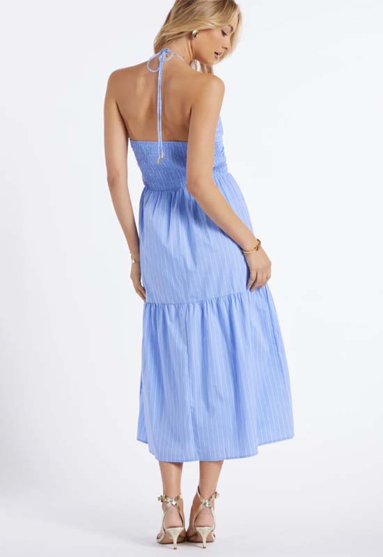 Bishop & Young - Aeris Stripe Halter Dress Blue Stripe
