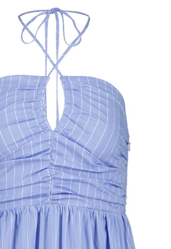 Bishop & Young - Aeris Stripe Halter Dress Blue Stripe