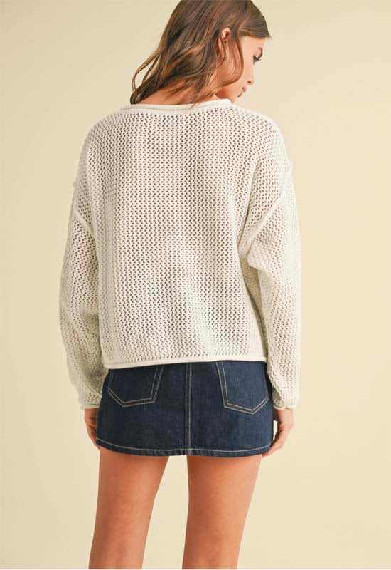 American Flag Knit Sweater - Ivory