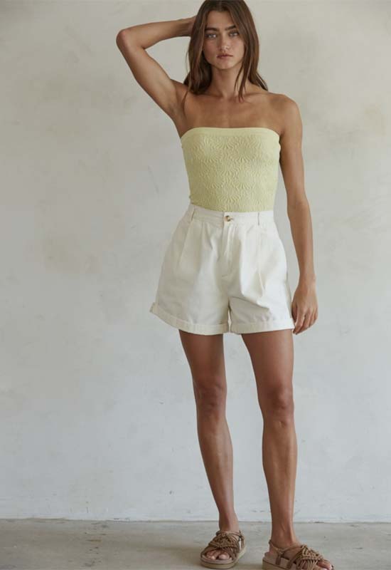Modal Spandex Seemless Tube Top - Banana