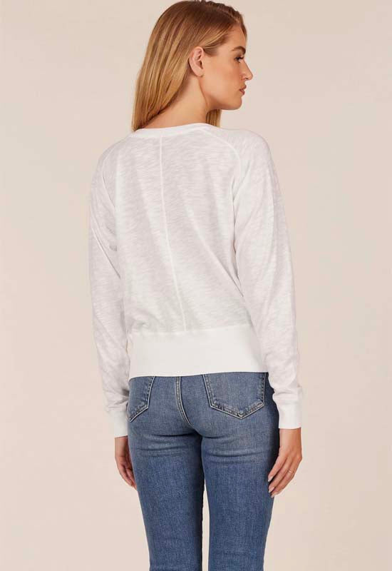 Bobi - V-Neck Raglin Long Sleeve White