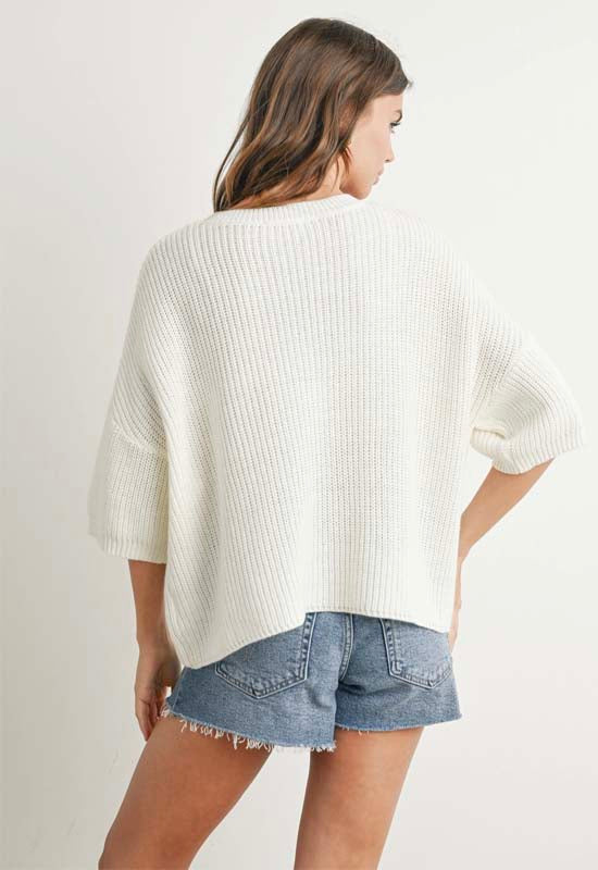 American Flag Sweater - Ivory Multi
