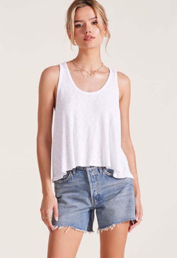 Bobi - Racer Back Swing Tank Top White