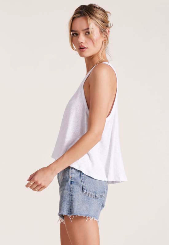 Bobi - Racer Back Swing Tank Top White