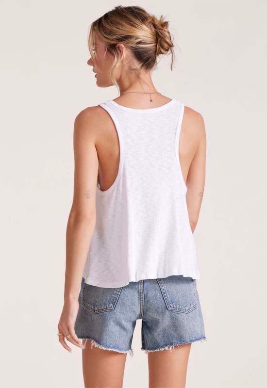 Bobi - Racer Back Swing Tank Top White