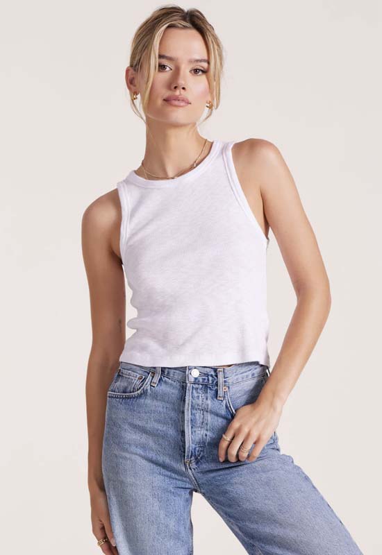 Bobi - Crop Rib Tank White