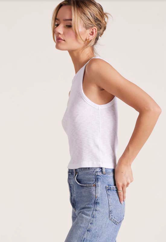 Bobi - Crop Rib Tank White