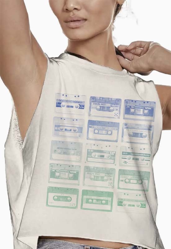 Prince Peter Collection - Cassette Tape Muscle Tee Off White Rainbow