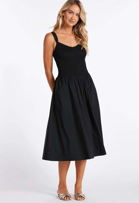 Bishop & Young - Corsica Smocked Popli Dress Black