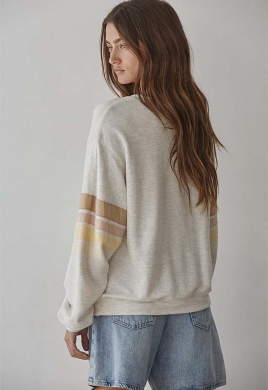 Crew Neck Long Sleeve Pullover - Oatmeal