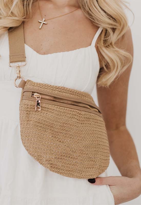 Rachel - Raffia Bag Tan