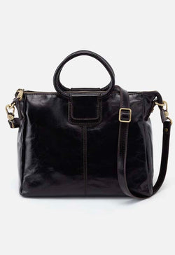 Hobo - Sheila Medium Satchel Black Ploished Leather
