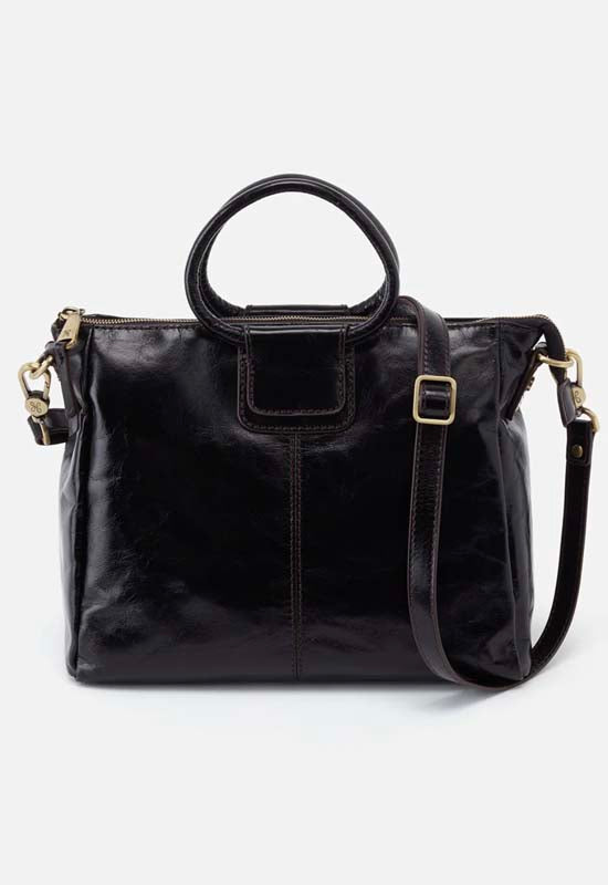 Hobo - Sheila Medium Satchel Black Ploished Leather