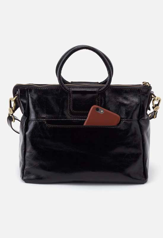 Hobo - Sheila Medium Satchel Black Ploished Leather