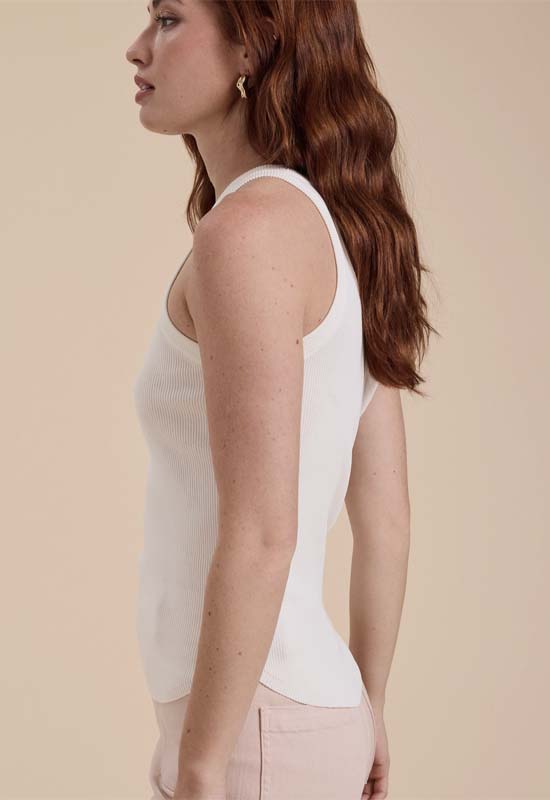 Ribbed Tank Top - White