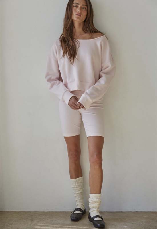 Garment Washed Pullover - Baby Pink