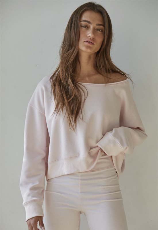 Garment Washed Pullover - Baby Pink