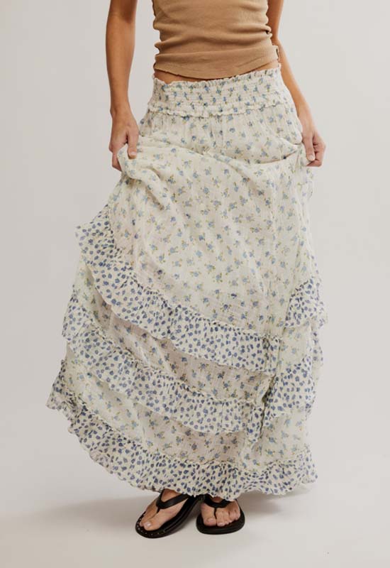 Free People - Brynn Printed Maxi Skirt Ivory Combo