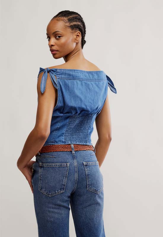 Free People - Louie Indigo Top Dark Medium Wash