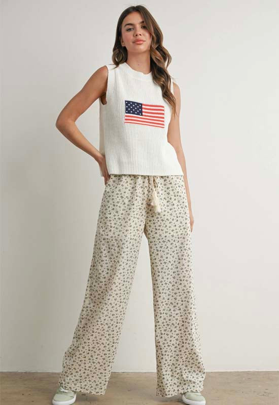 American Flag Vest - Ivory