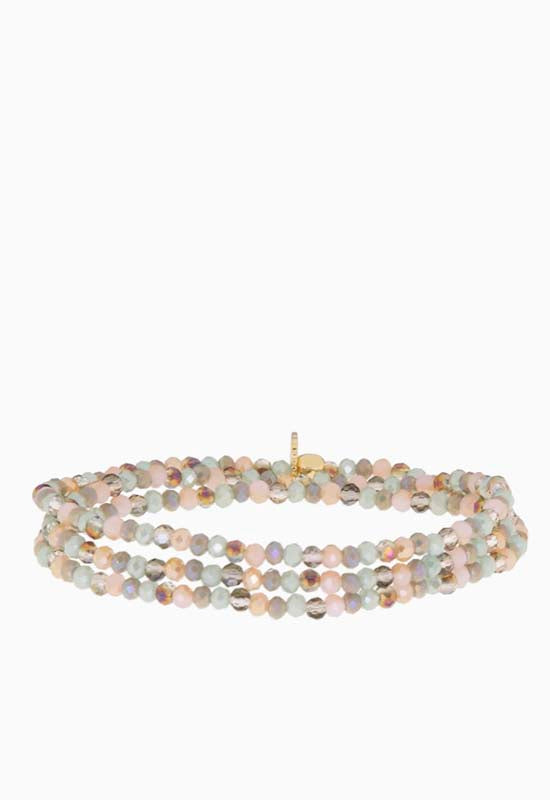 Mini Stretch Beaded Bracelet - Rose Multi