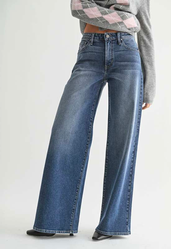 Just Black - Ultra Wide Leg Jean Dark Denim