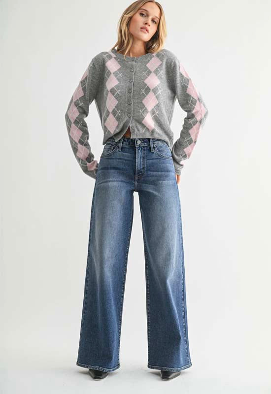 Just Black - Ultra Wide Leg Jean Dark Denim