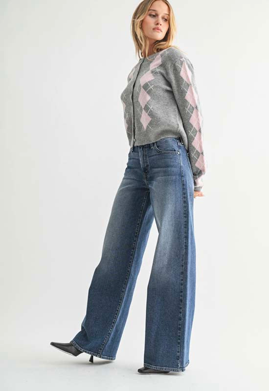 Just Black - Ultra Wide Leg Jean Dark Denim
