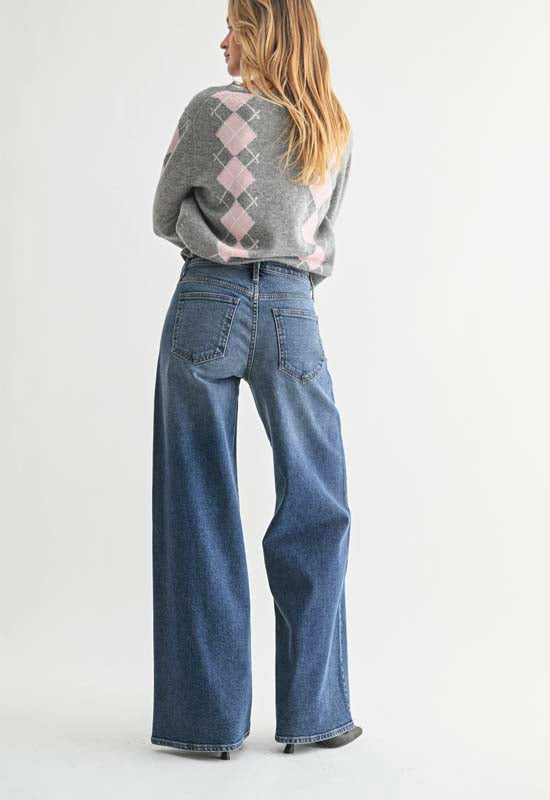 Just Black - Ultra Wide Leg Jean Dark Denim
