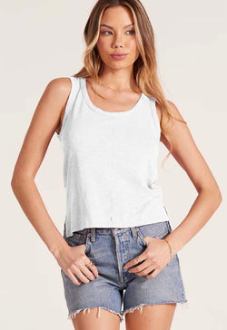 Bobi - Center Front Seam Tank White