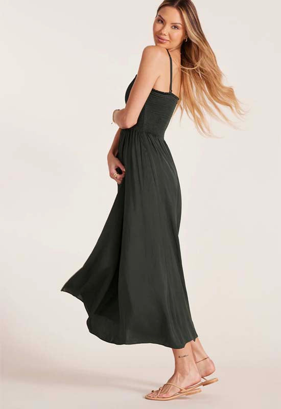 Bobi - Smocked Maxi Dress Army