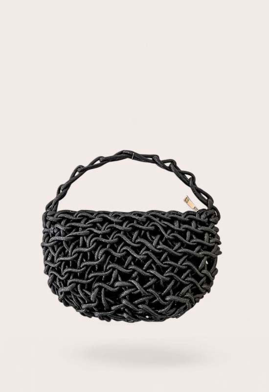Debbie Katz - Nicole Crochet Metalic Small Bag Black