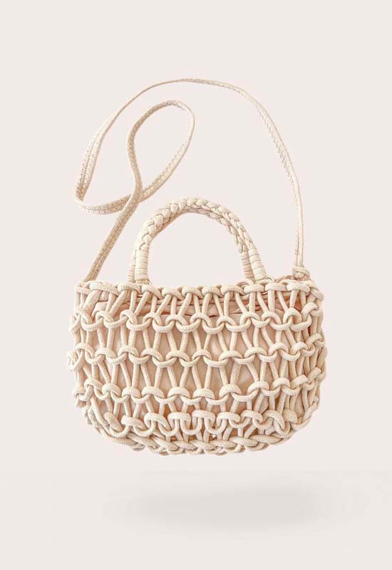 Debbie Katz - Paris Crochet Knit Handbag Cream