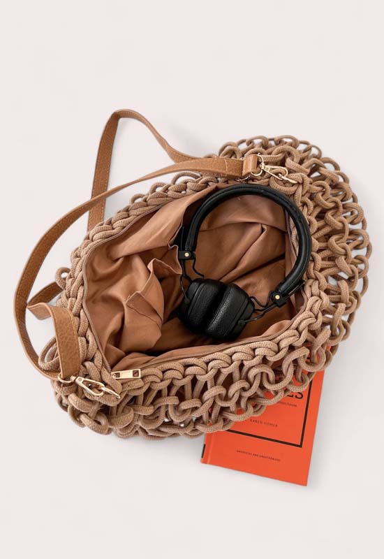 Debbie Katz - Barbara Crochet Crossbody Tan